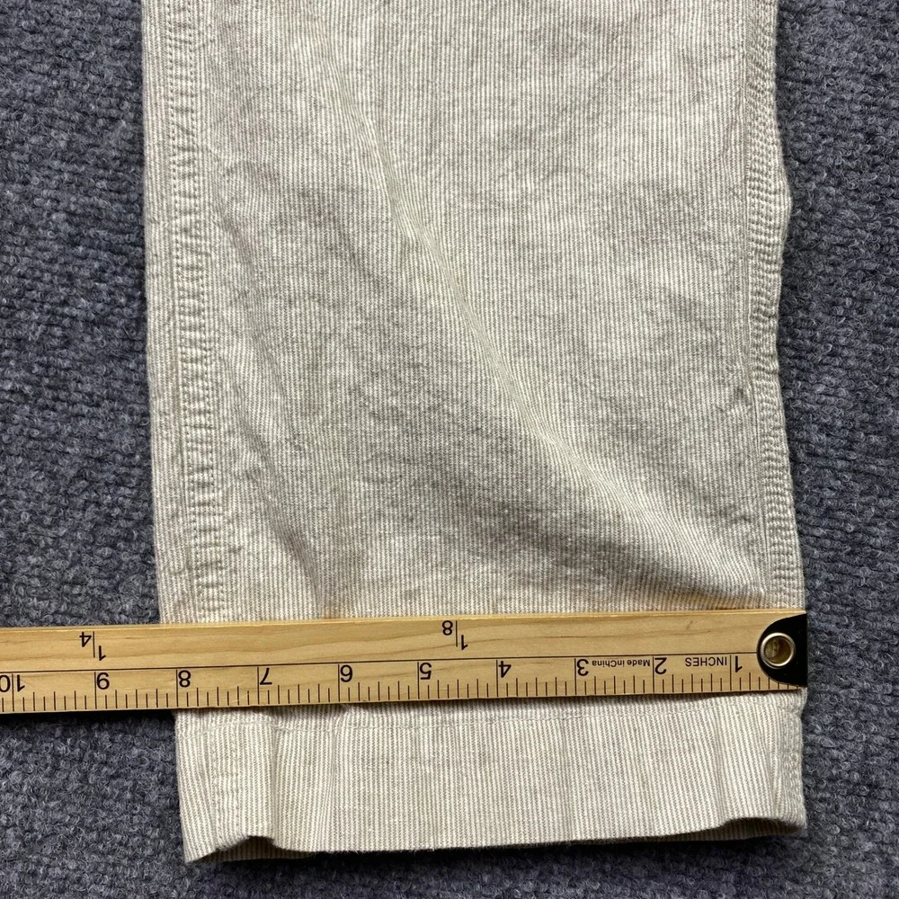 Banana Republic Mens Sz 35 Linen Cotton Pinstripe Pants Cream Tan Straight Leg